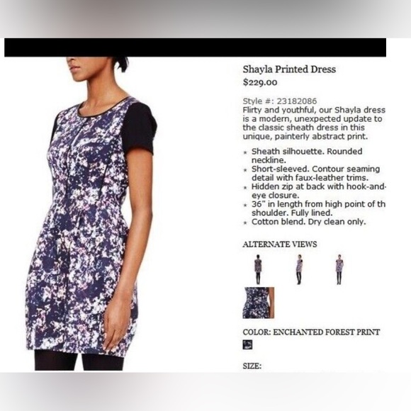 CLUB MONACO Shayla Mini Dress Black Abstract Print Faux leather Enchanted Forest - Picture 3 of 15